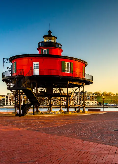 Seven Foot Knoll Lighthouse in Baltimore’s Inner Harbor