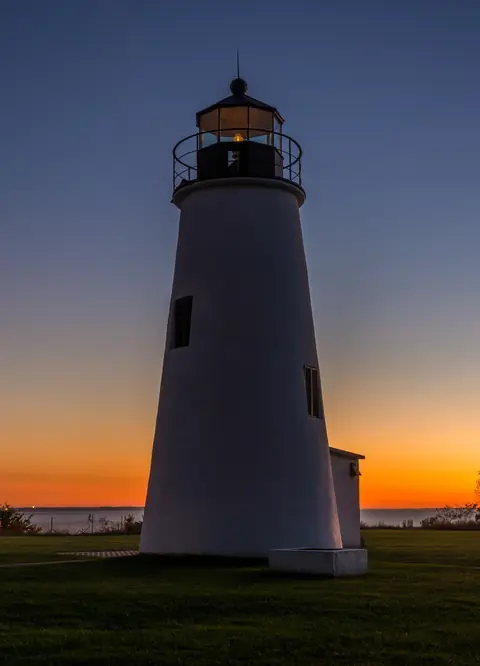 Turkey Point Lighthouse at dusk